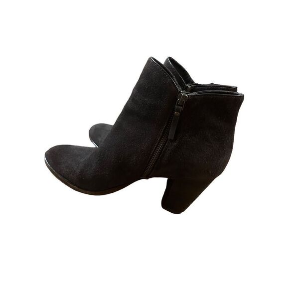 Cole Haan Double Zip Dark Brown Suede Leather Ankle Boot Heel Bootie Women's sz - Picture 11 of 12